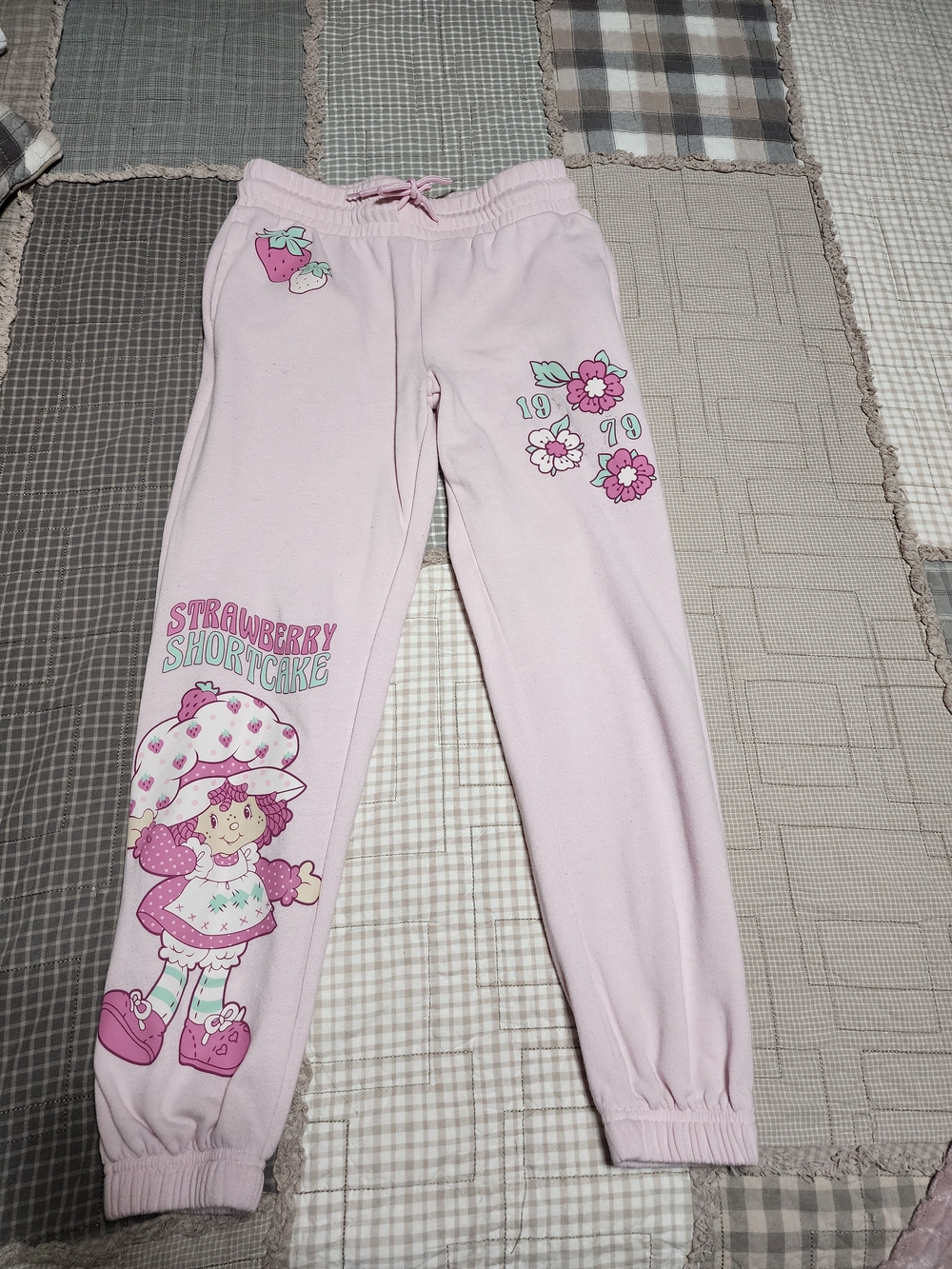Womens  Pink Strawberry Print Jogger Pants